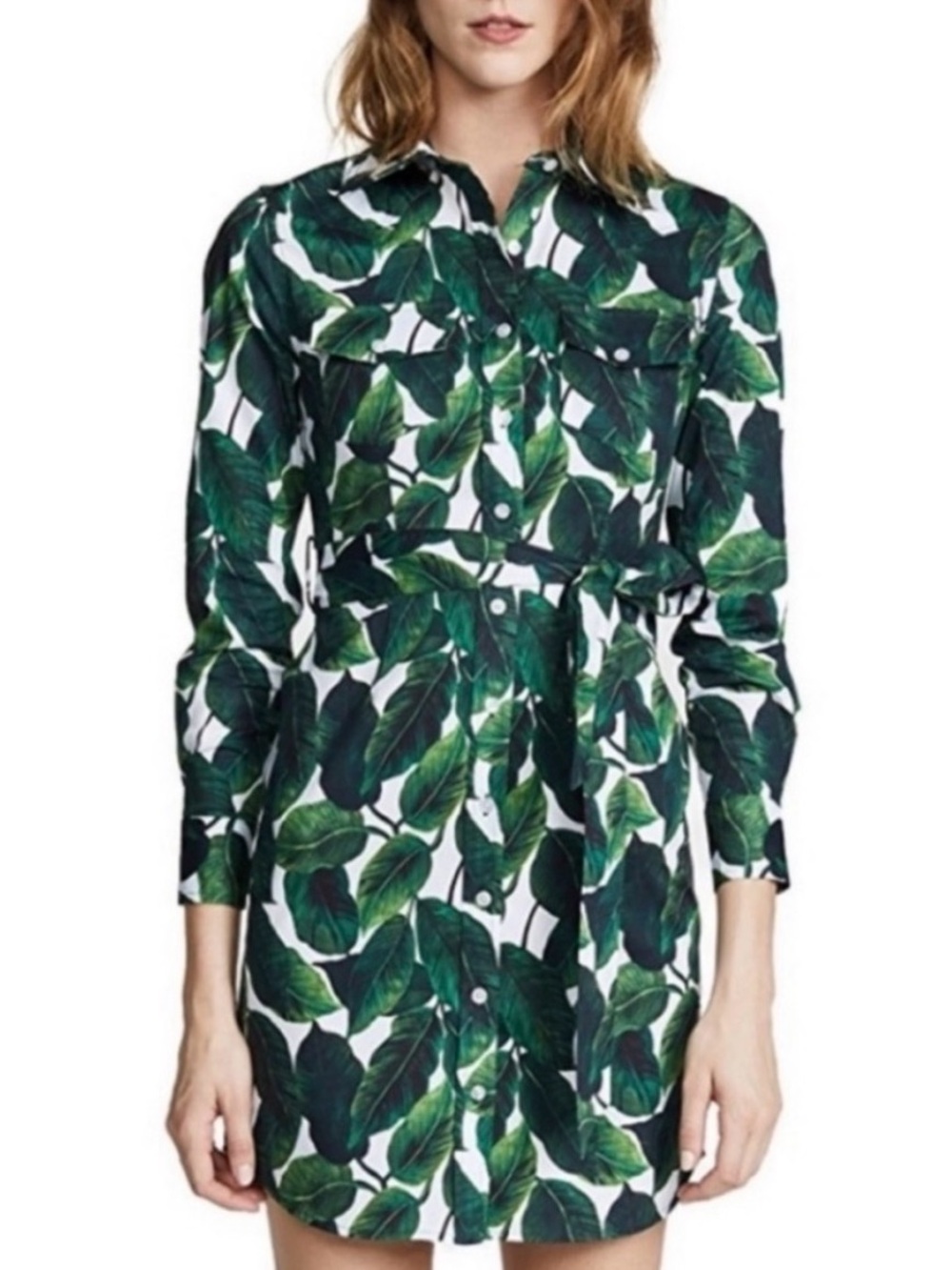 MILLY Leaf Print West Dress